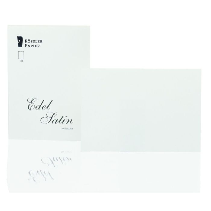 Rössler Papier Edel Satin Kartenpack 20/DIN A6, weiß Rössler Papier Edel Satin Kartenpack 20/DIN A6, weiß