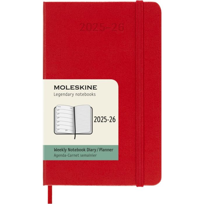 Moleskine 18 Monatskalender & Notizbuch 2026 Studienplaner 1 Woche auf 1 Seite Pocket Hardcover