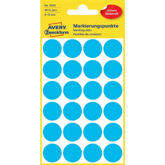 Avery Zweckform 3005 Markierungspunkte, Ø 18 mm, blau Avery Zweckform 3005 Markierungspunkte, Ø 18 mm, blau
