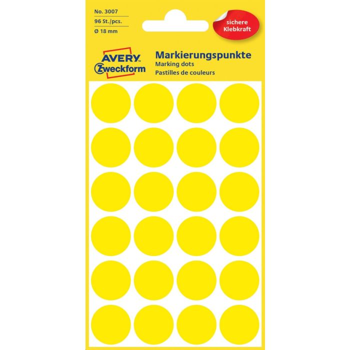 Avery Zweckform Markierungspunkt 18mm gelb 96St Avery Zweckform Markierungspunkt 18mm gelb 96St