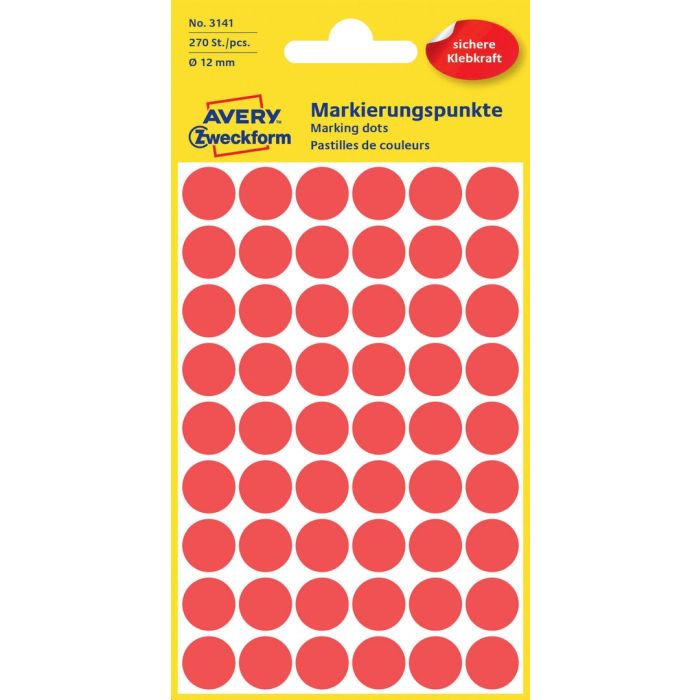 Avery Zweckform Markierungspunkt rot 12 mm 270St Avery Zweckform Markierungspunkt rot 12 mm 270St