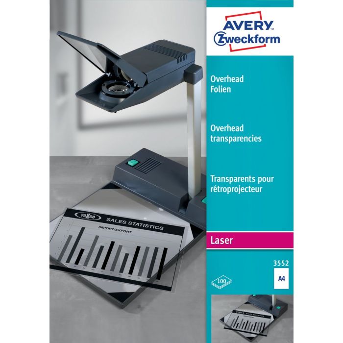 Avery Zweckform 3552 Overhead-Folien, DIN A4 Avery Zweckform 3552 Overhead-Folien, DIN A4