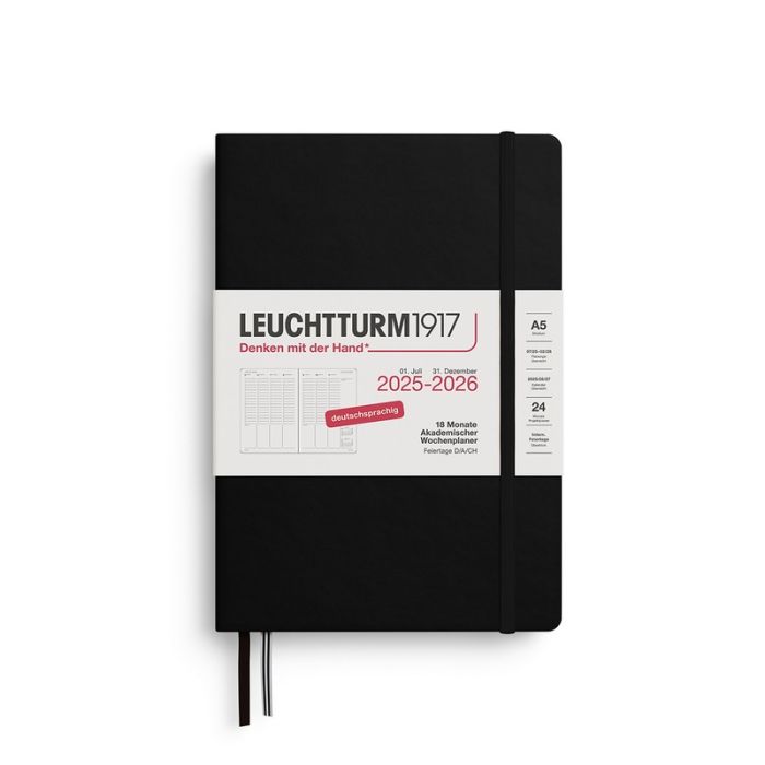 Leuchtturm1917 18 Monatskalender akademischer Wochenplaner 2026 Medium A5 Hardcover
