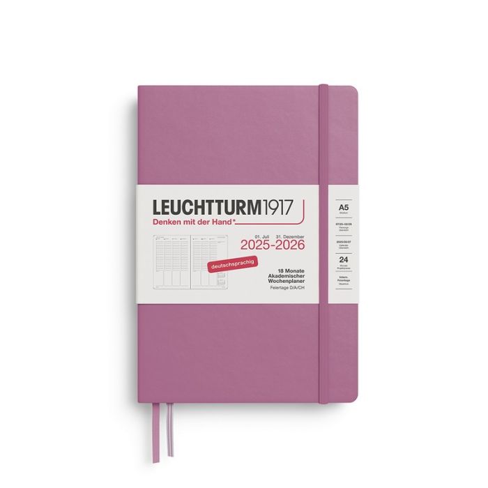 Leuchtturm1917 18 Monatskalender akademischer Wochenplaner 2026 Medium A5 Hardcover