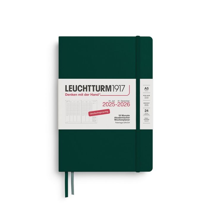Leuchtturm1917 18 Monatskalender akademischer Wochenplaner 2026 Medium A5 Hardcover