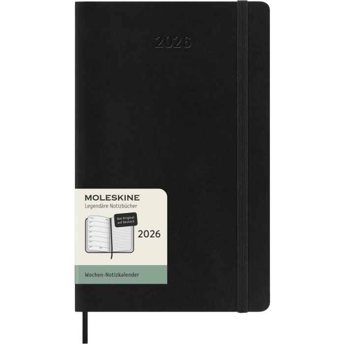 Moleskine Wochen-Notizkalender 2026 Deutsch 1 Woche auf 1 Seite Large Softcover Schwarz Moleskine Wochen-Notizkalender 2026 Deutsch 1 Woche auf 1 Seite Large Softcover Schwarz