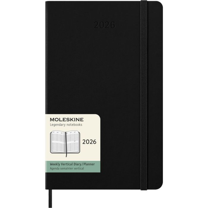 Moleskine Wochenkalender 2026 Klassik 1 Woche auf 2 Seiten vertikal Large Hardcover Schwarz Moleskine Wochenkalender 2026 Klassik 1 Woche auf 2 Seiten vertikal Large Hardcover Schwarz