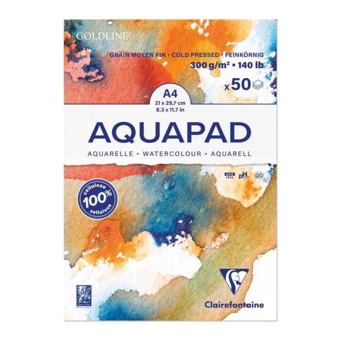 Clairefontaine Goldline Aquarellblock 300g/qm A4 50 Blatt Clairefontaine Goldline Aquarellblock 300g/qm A4 50 Blatt