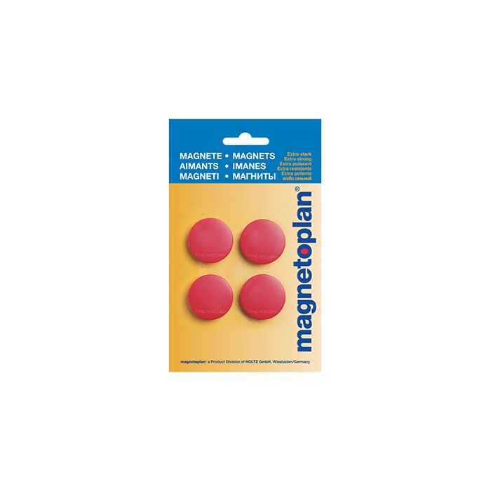 Magnetoplan® Magnet Discofix Standard, Tragfähigkeit: 700 g, 30 x 8 mm (Ø x H), rot, 4 St./Pack. Magnetoplan® Magnet Discofix Standard, Tragfähigkeit: 700 g, 30 x 8 mm (Ø x H), rot, 4 St./Pack.