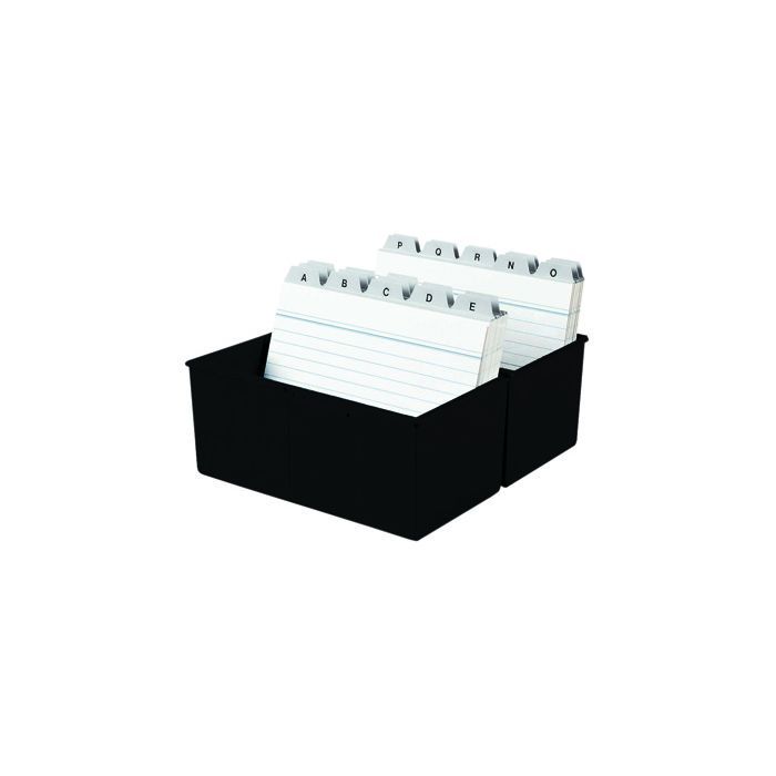 HAN Karteikasten für: DIN A6 quer, max. 380 Karten, 16,5 x 12,8 x 9,6 cm (B x H x T), Polystyrol, schwarz