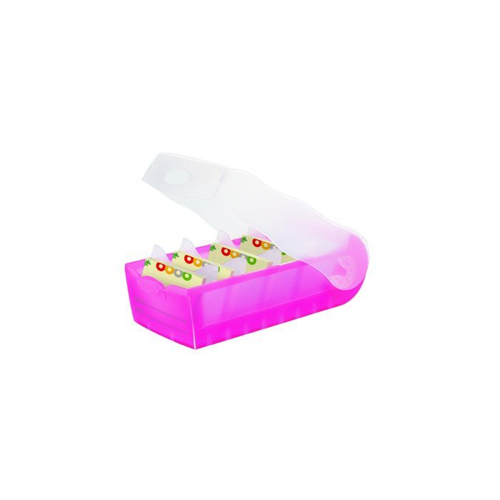 HAN Karteikasten CROCO, für: DIN A8, max. 500 Karten, 9,7 x 6,7 x 19,1 cm (B x H x T), 5 Stützplatten, Polypropylen, pink-transluzent HAN Karteikasten CROCO, für: DIN A8, max. 500 Karten, 9,7 x 6,7 x 19,1 cm (B x H x T), 5 Stützplatten, Polypropylen, pink-transluzent