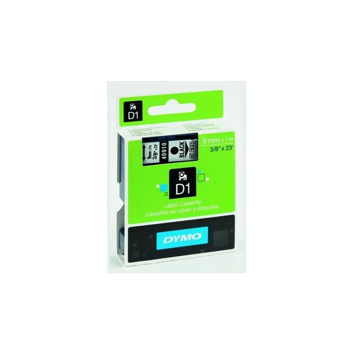 DYMO® Schriftbandkassette D1, 9 mm x 7 m (B x L), laminiert, Farbe des Schriftbandes: transparent, Druckfarbe: schwarz DYMO® Schriftbandkassette D1, 9 mm x 7 m (B x L), laminiert, Farbe des Schriftbandes: transparent, Druckfarbe: schwarz