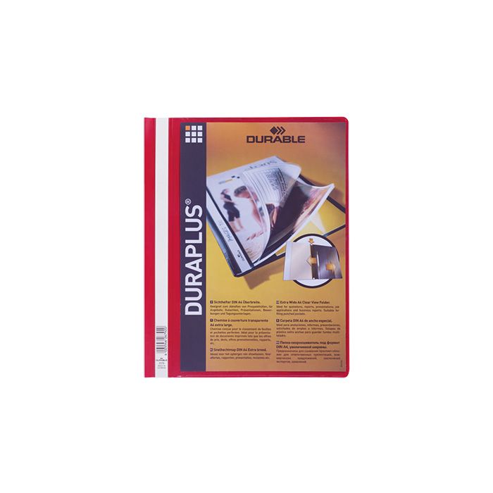 DURABLE Angebotshefter DURAPLUS®, für: DIN A4, transparenter Vorderdeckel, Beschriftungsfeld, Polypropylen, rot DURABLE Angebotshefter DURAPLUS®, für: DIN A4, transparenter Vorderdeckel, Beschriftungsfeld, Polypropylen, rot