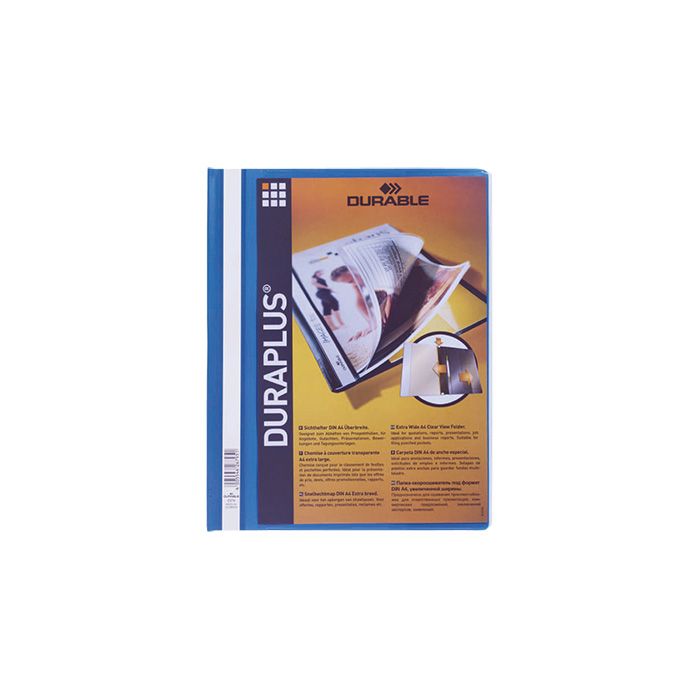 DURABLE Angebotshefter DURAPLUS®, für: DIN A4, transparenter Vorderdeckel, Beschriftungsfeld, Polypropylen, blau DURABLE Angebotshefter DURAPLUS®, für: DIN A4, transparenter Vorderdeckel, Beschriftungsfeld, Polypropylen, blau