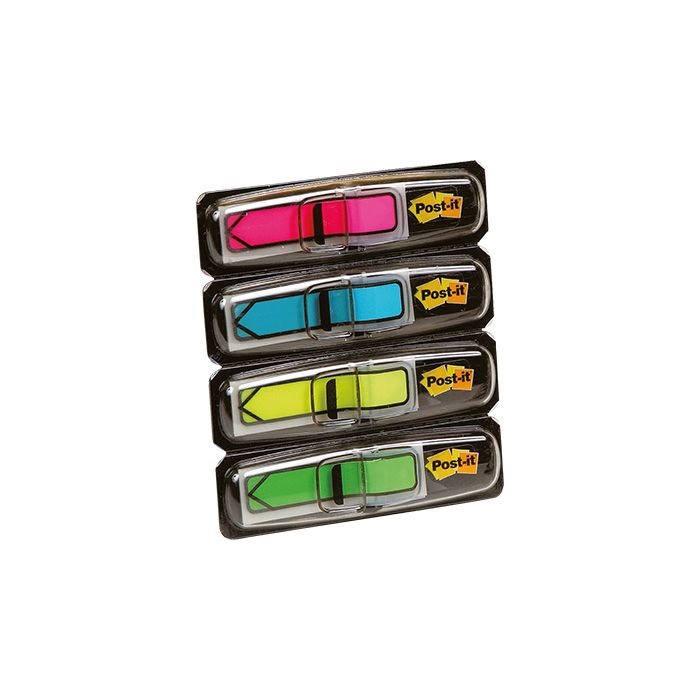 Post-it® Haftstreifen Index Pfeile, Polyester, pink, türkis, lemon, grün, 24 Bl./Block, 4 Block/Pack.