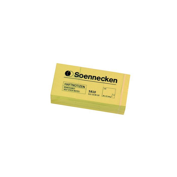 Soennecken Haftnotiz 38 x 51 mm (B x H), gelb, 100 Bl./Block, 12 Block/Pack. Soennecken Haftnotiz 38 x 51 mm (B x H), gelb, 100 Bl./Block, 12 Block/Pack.