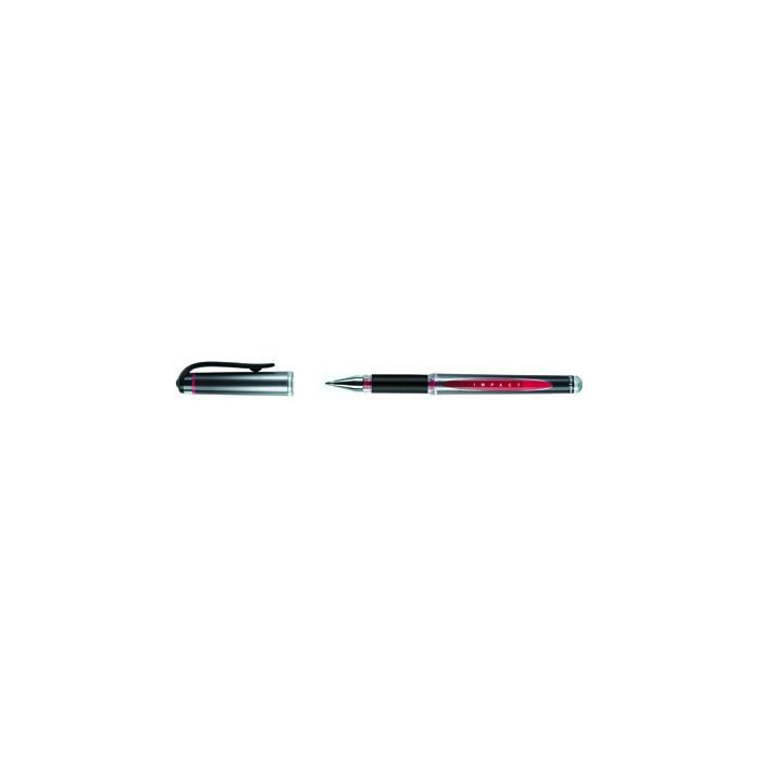 uni-ball Gelroller GEL IMPACT, 0,6 mm, Gel, Griffzone: gummiert, ergonomisch runde Griffzone, dokumentenecht, Schreibfarbe: rot