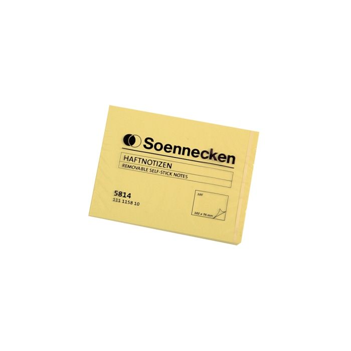Soennecken Haftnotiz 102 x 76 mm (B x H), gelb, 100 Bl. Soennecken Haftnotiz 102 x 76 mm (B x H), gelb, 100 Bl.