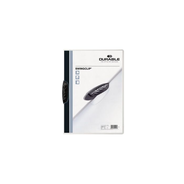 DURABLE Klemmmappe SWINGCLIP®, für: DIN A4, Kapazität: max. 30 Bl., Polypropylen, transparent, Klemme: schwarz DURABLE Klemmmappe SWINGCLIP®, für: DIN A4, Kapazität: max. 30 Bl., Polypropylen, transparent, Klemme: schwarz