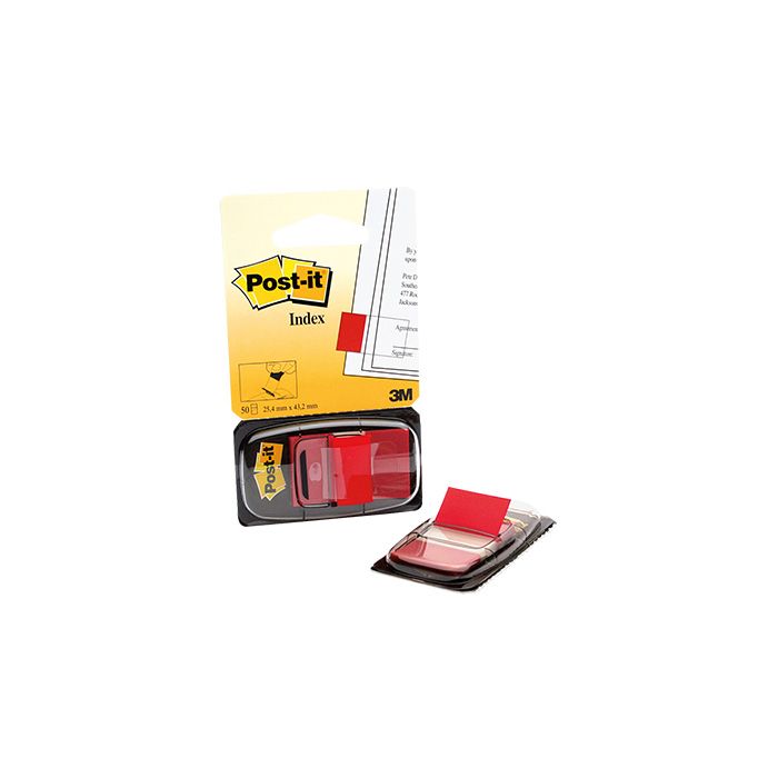 Post-it® Haftstreifen Index Standard, Polyester, rot, Spender mit 50 Bl. Post-it® Haftstreifen Index Standard, Polyester, rot, Spender mit 50 Bl.
