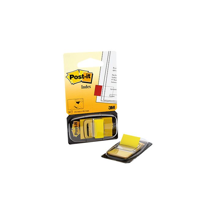 Post-it® Haftstreifen Index Standard, Polyester, gelb, Spender mit 50 Bl. Post-it® Haftstreifen Index Standard, Polyester, gelb, Spender mit 50 Bl.