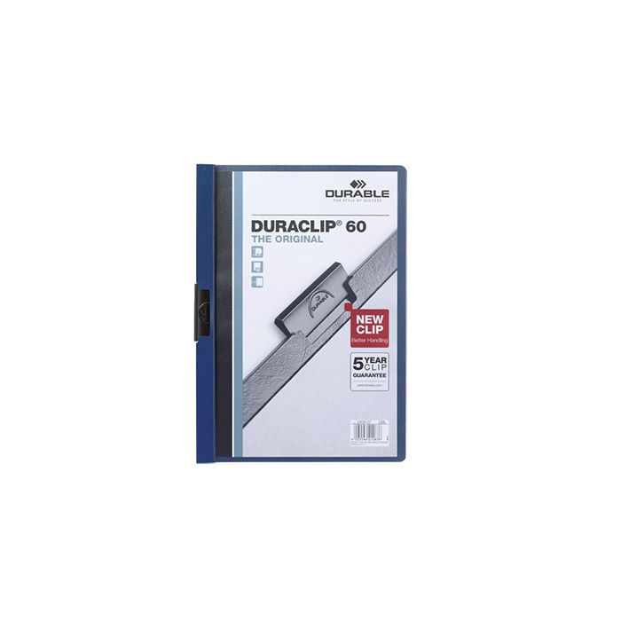 DURABLE Klemmmappe DURACLIP® 60, für: DIN A4, Kapazität: max. 60 Bl., Hartfolie, dunkelblau, Klemme: schwarz DURABLE Klemmmappe DURACLIP® 60, für: DIN A4, Kapazität: max. 60 Bl., Hartfolie, dunkelblau, Klemme: schwarz