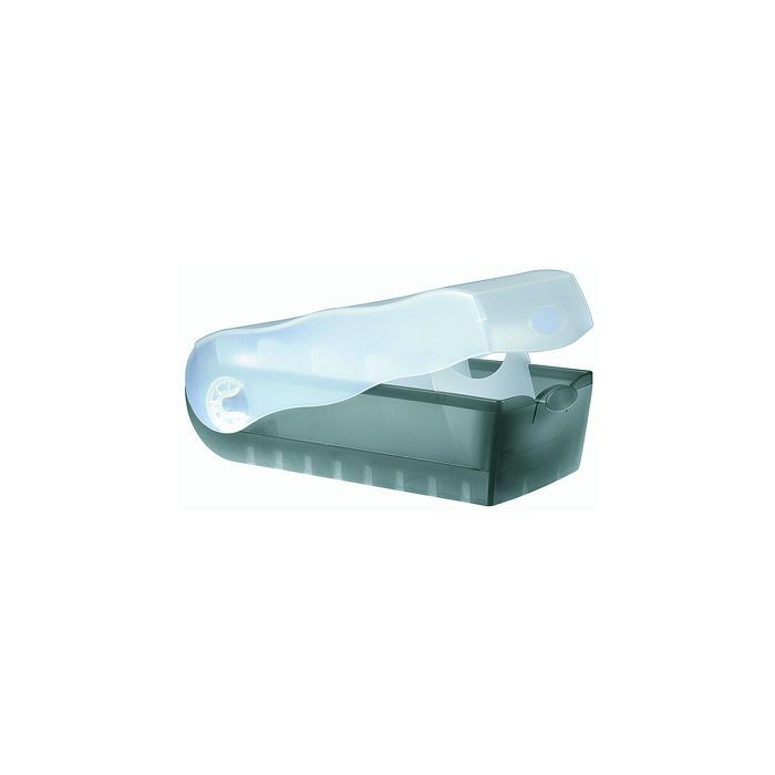 HAN Karteikasten CROCO, für: DIN A7 quer, max. 900 Karten, 12,1 x 8,5 x 24,6 cm (B x H x T), 5 Stützplatten, Polypropylen, grau-transluzent HAN Karteikasten CROCO, für: DIN A7 quer, max. 900 Karten, 12,1 x 8,5 x 24,6 cm (B x H x T), 5 Stützplatten, Polypropylen, grau-transluzent