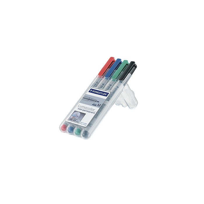 STAEDTLER® Folienschreiber Lumocolor® non-permanent, ca. 1 mm, Schreibfarbe: rot, blau, grün, schwarz, 4 St./Pack. STAEDTLER® Folienschreiber Lumocolor® non-permanent, ca. 1 mm, Schreibfarbe: rot, blau, grün, schwarz, 4 St./Pack.