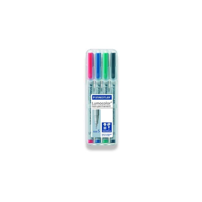 STAEDTLER® Folienschreiber Lumocolor® non-permanent, ca. 0,4 mm, Schreibfarbe: rot, blau, grün, schwarz, 4 St./Pack. STAEDTLER® Folienschreiber Lumocolor® non-permanent, ca. 0,4 mm, Schreibfarbe: rot, blau, grün, schwarz, 4 St./Pack.
