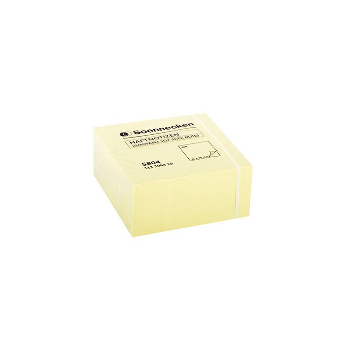 Soennecken Haftnotizwürfel 76 x 47 x 76 mm (B x H x T), gelb, 400 Bl.
