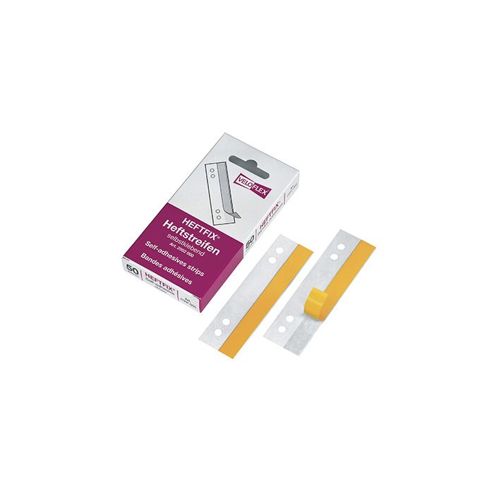 Veloflex Heftstreifen HEFTFIX®, 2 x 10,5 cm (B x H), Hartfolie, transparent, 50 St./Pack. Veloflex Heftstreifen HEFTFIX®, 2 x 10,5 cm (B x H), Hartfolie, transparent, 50 St./Pack.