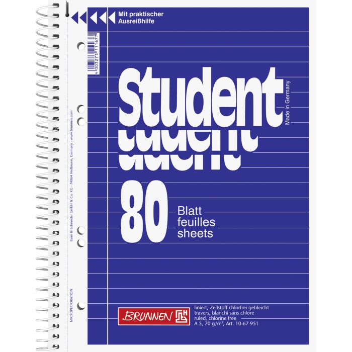Brunnen Collegeblock A5 liniert 80 Blatt