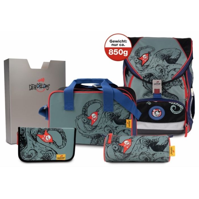 DerDieDas Schulranzen Set ErgoFlex XL Oktopus 5-tlg.