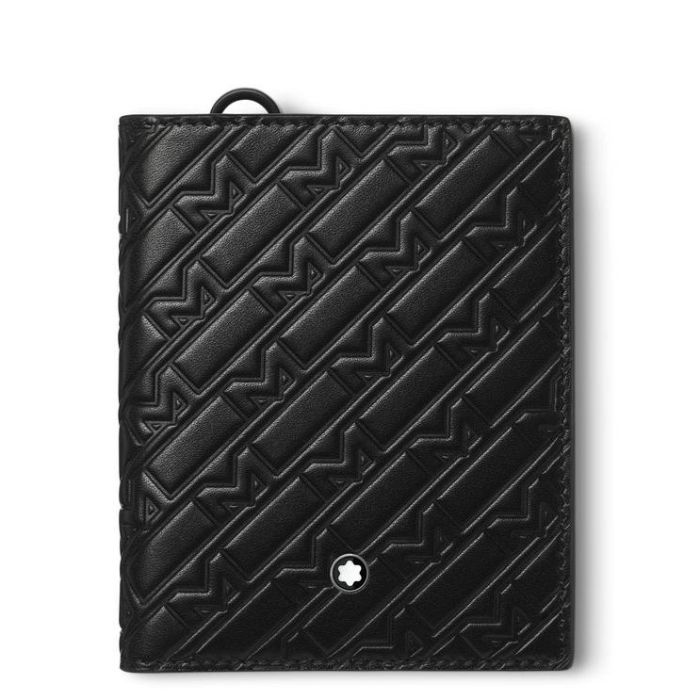 Montblanc M_Gram 4810 Brieftasche Kompakt 6cc Schwarz Frontansicht Montblanc M_Gram 4810 Brieftasche Kompakt 6cc Schwarz Frontansicht