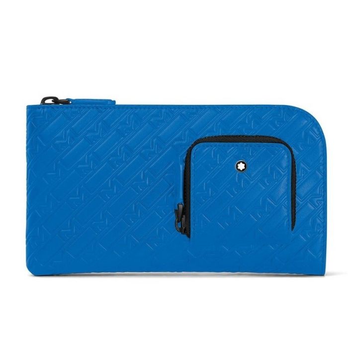 Montblanc M_Gram 4810 Brieftasche 6cc mit Fach Atlantic Blue Frontansicht Montblanc M_Gram 4810 Brieftasche 6cc mit Fach Atlantic Blue Frontansicht