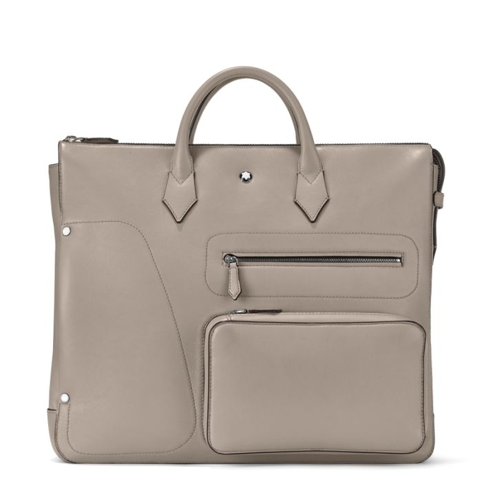 Montblanc Meisterstück Selection Soft 24/7 Dokumententasche Dusty Grey Frontansicht Montblanc Meisterstück Selection Soft 24/7 Dokumententasche Dusty Grey Frontansicht