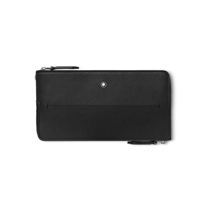 Montblanc Meisterstück Selection Soft doppeltes Smartphone Etui Schwarz Frontansicht Montblanc Meisterstück Selection Soft doppeltes Smartphone Etui Schwarz Frontansicht