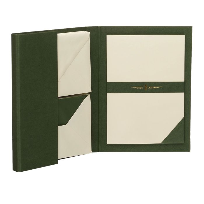 Rössler Papier Briefpapiermappe A5 Edles Schreiben Paper Royal,Grün