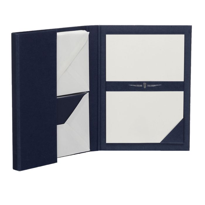 Rössler Papier Briefpapiermappe A5 Edles Schreiben Paper Royal,Marine 