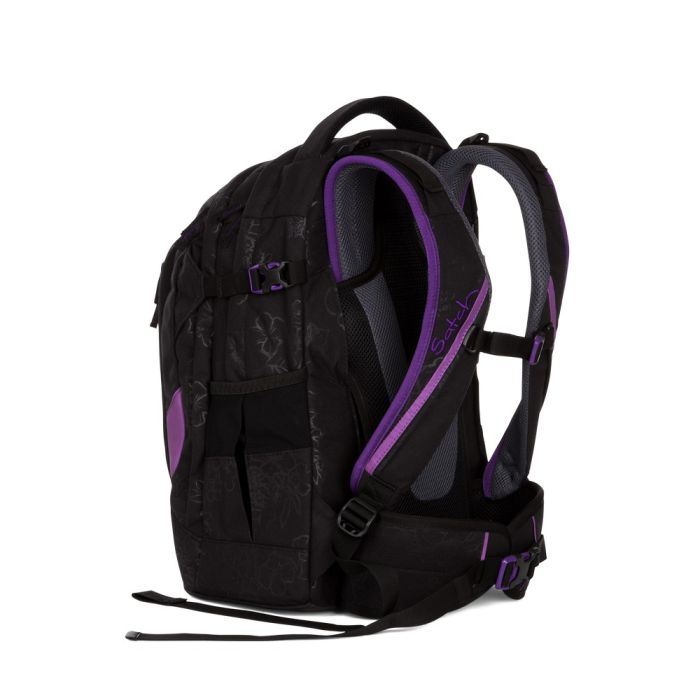 satch Schulrucksack pack Purple Hibiscus schräg hinten rechts