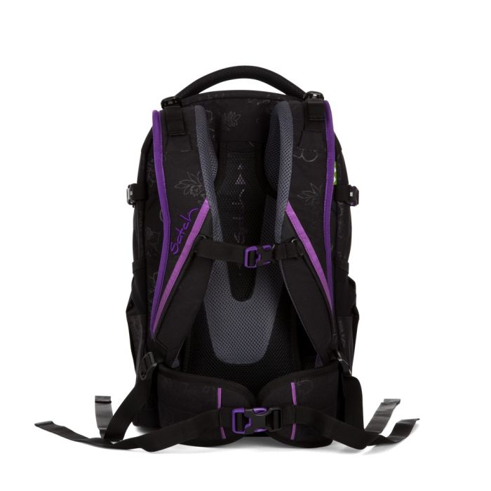 satch Schulrucksack pack Purple Hibiscus hinten