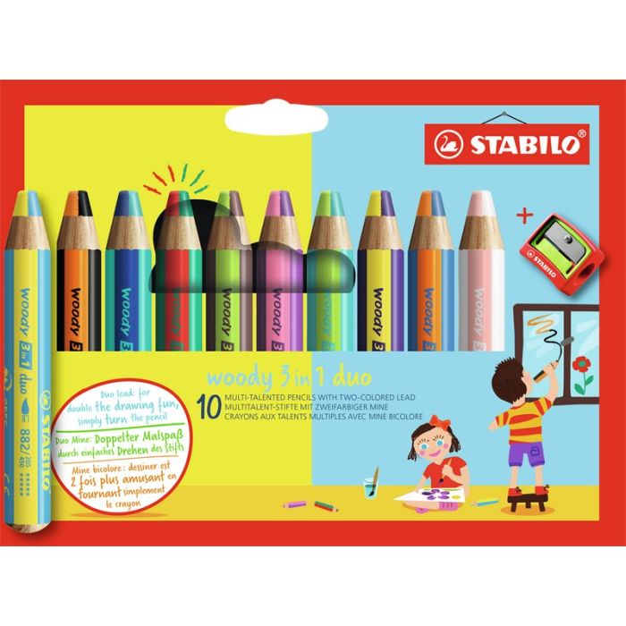 STABILO Aquarellfarbstift WOODY 3 in 1 duo im 10er Etui inklusive Spitzer STABILO Aquarellfarbstift WOODY 3 in 1 duo im 10er Etui inklusive Spitzer