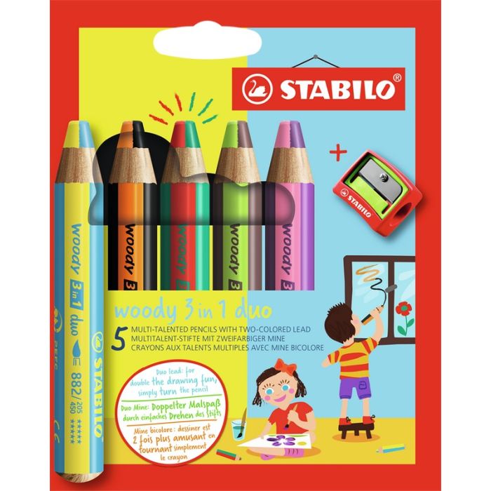 STABILO Aquarellfarbstift WOODY 3 in 1 duo im 5er Etui inklusive Spitzer STABILO Aquarellfarbstift WOODY 3 in 1 duo im 5er Etui inklusive Spitzer