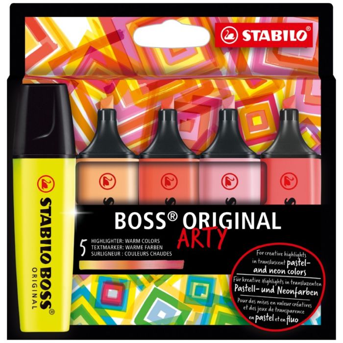 STABILO Textmarker BOSS Original Arty warme Farben 5er-Set STABILO Textmarker BOSS Original Arty warme Farben 5er-Set