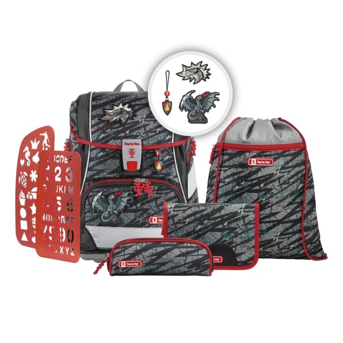 Step by Step Schulranzen Set 2in1 Plus Fire Dragon 6 teilig