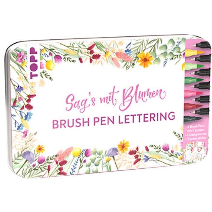 TOPP Handlettering Set Designdose Brush Pens: Sag's mit Blumen TOPP Handlettering Set Designdose Brush Pens: Sag's mit Blumen