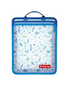 Step by Step Heftebox Faltbar Transparent/Blau