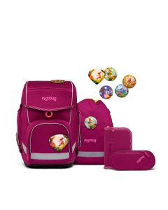 ergobag cubo Schulranzen Set WaldzauBär 5tlg. Eco Hero-Edition