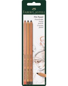 Faber-Castell Farbstift Pitt Pastell rötel dunkles sepia braun 3 Stk.