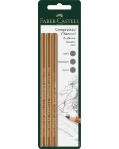 Faber-Castell Reisskohlestift Pitt Monochrome 3 Stk.